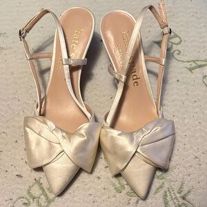 Kate Spade Ivory Bow Heels